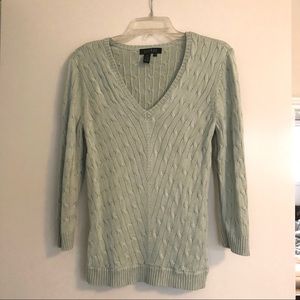 Lauren by Ralph Lauren Mint Cable Knit Sweater